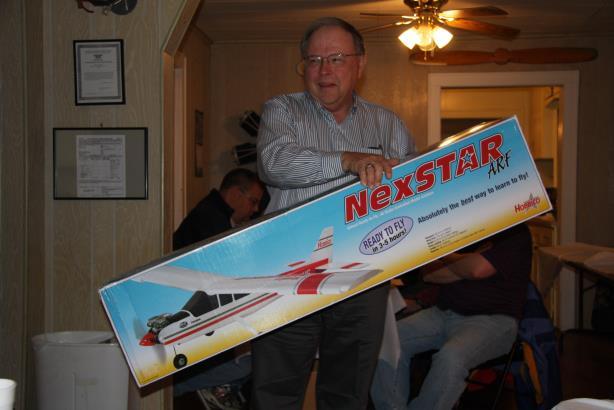 Raffle Etc I forgot to mention that Patrick won the monthly Gal-O-Fuel as usual and the winner of the NexStar Arf kit was our new treasurer John LaGasse.