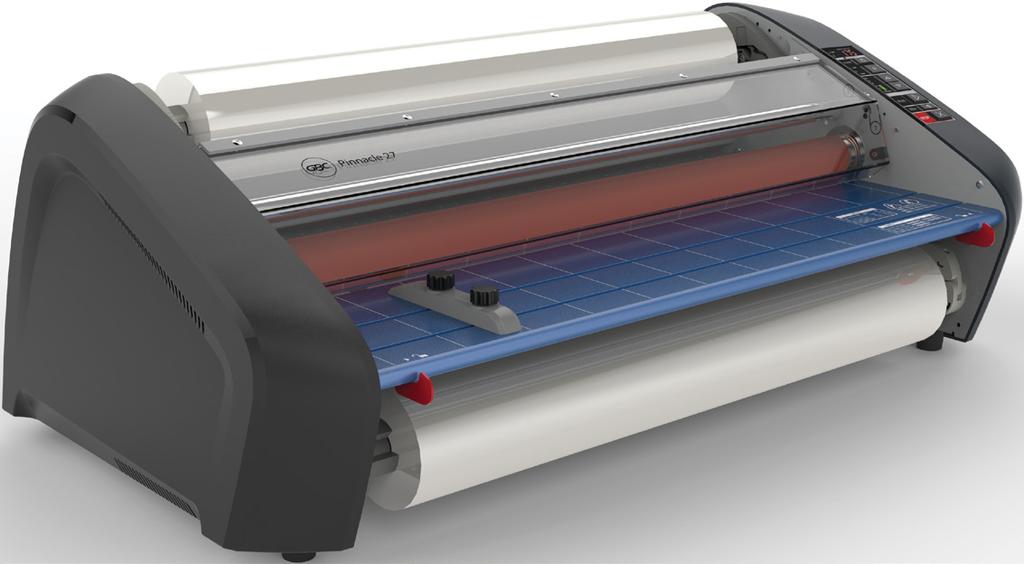 Built-in horizontal trimmer helps you turn out clean and polished lamination every time and the control panel includes a handy footage counter.