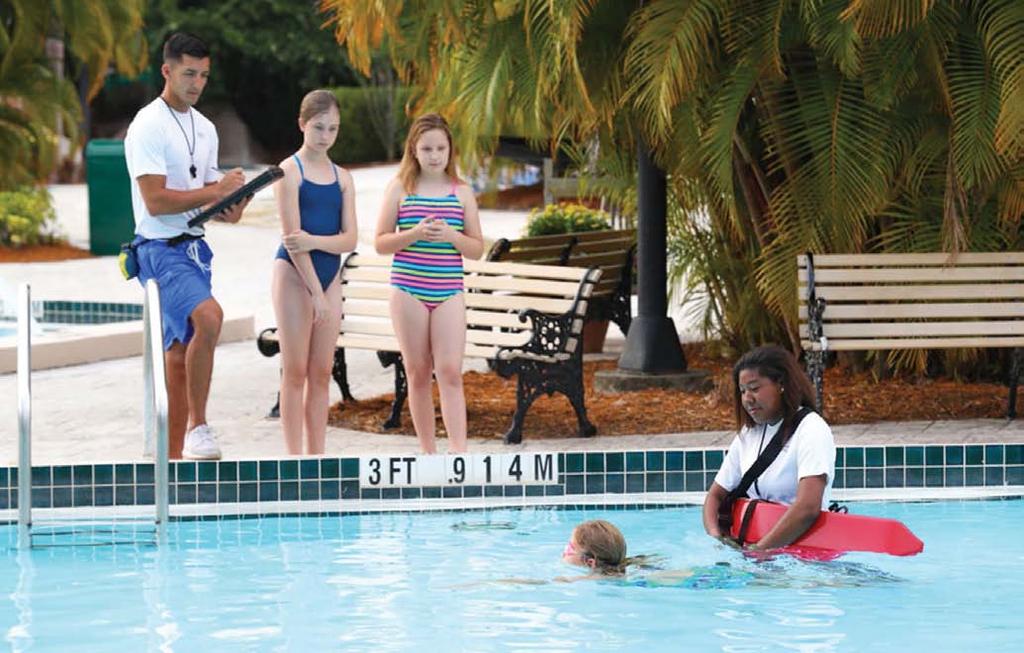 During your facility-specific training, you should be provided with standard procedures and criteria for conducting swim tests. Never administer a swim test while performing patron surveillance duty.