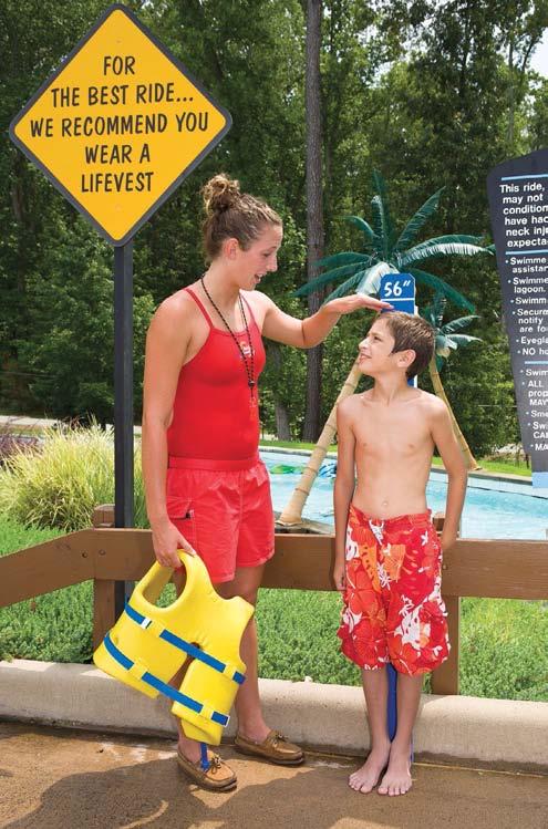 Assist patrons by performing safety orientations, administering swim tests, fitting life jackets and other duties (Figure 1-2). Cleaning or performing maintenance. Completing records and reports.