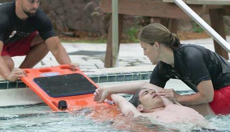 REMOVAL FROM THE WATER Extrication Using a Backboard at the Steps Tip: Before removing a victim on a backboard using the steps, consider your own and your partner s size and strength, the number of