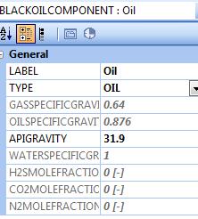 The following components were specified from the fluid property: gas component: