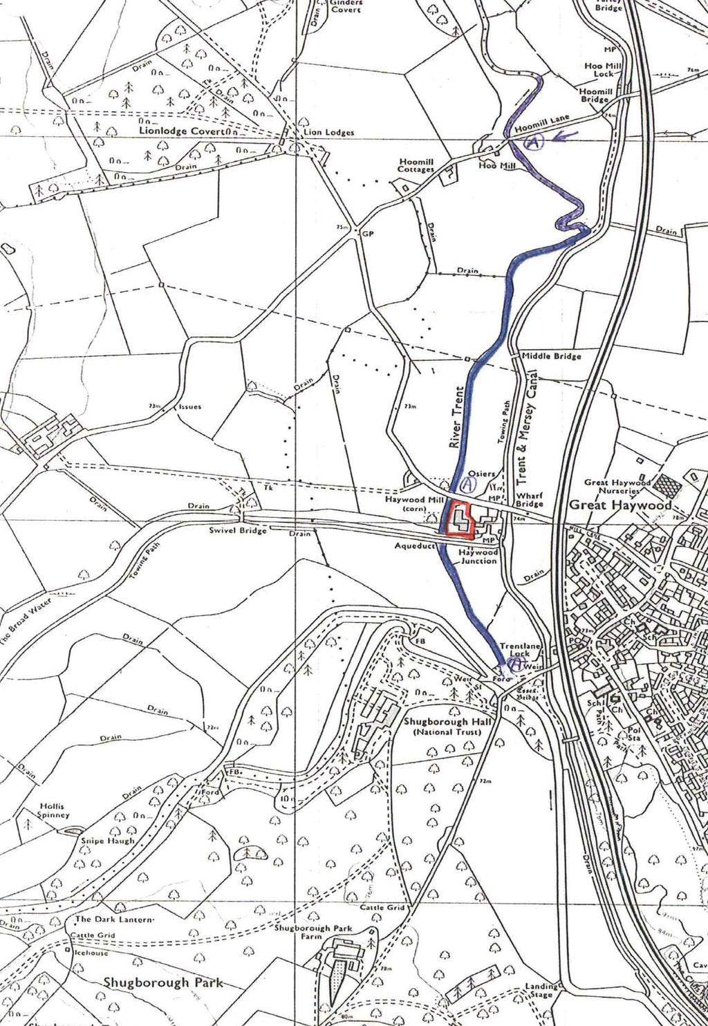 PLAN 1: LOCATION PLAN SHOWING ACCESS POINTS TO THE RIVER TRENT