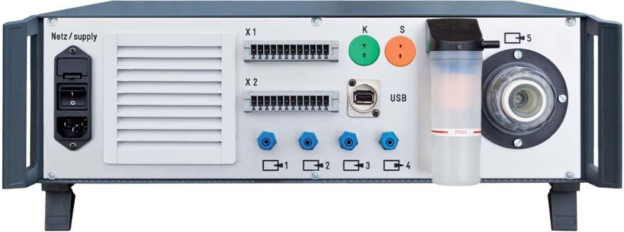 T 2 2 4 2 2 Front and backside Colour-TFT Touch-Panel Flow meter Thermocouple inputs K, S USB-Connection Gas