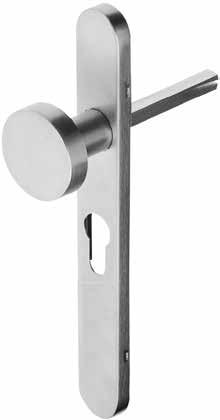 Door handle n 5701-20 (in stainless steel): base in zinc alloy, cover plate and grip in stainless steel. 3.2. Turn knob n 5701-21 Turn knob with long backplate on the outside.
