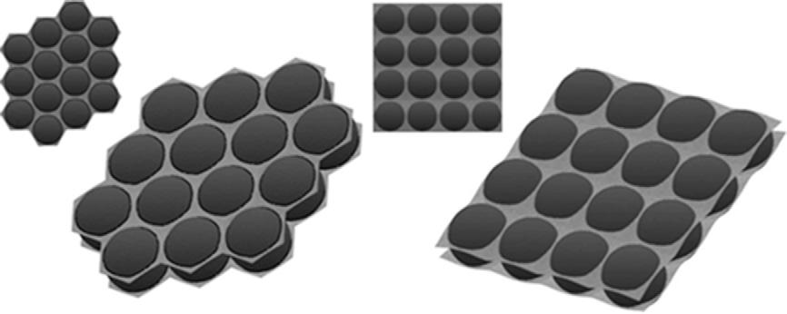 K.E. Cole et al. / Minerals Engineering 23 (2010) 1018 1022 1019 Fig. 1. Close packed hexagonal (left) and square (right) particles in a film.