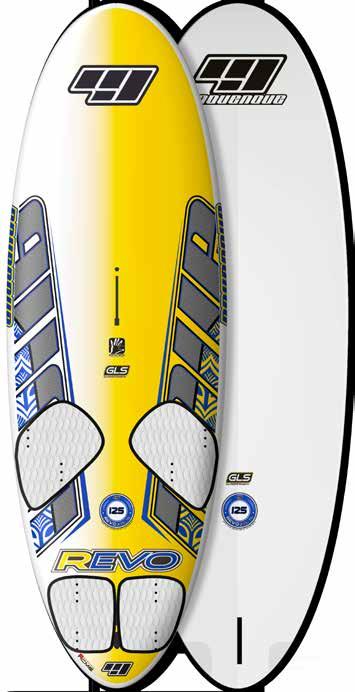 The Revo LTD comes with a full slalom rocker for boosting acceleration and top speed inside a compact shape and combined with a small double concave from the front to the middle of the scoop line