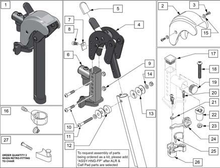 [7/2014] ALR Note: When retrofitting ALR to a chair with S/A Hangers please order Qty 2 of p/n 107491(Item 27).