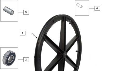 TRADITIONAL 6 SPOKE MAG (10/2010) NOTE: THIS WHEEL UTILIZES SCREW MOUNT HANDRIMS - THE HANDRIM HAS A THREADED HOLE THAT MOUNTS THE HANDRIM TO THE WHEEL THROUGH A SPACER AND FASTENER.