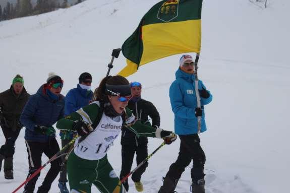 Team Sask - Athletes Spirit Shines A hardcore crew of enthusiastic, cow-bell-laden, flagwaving athletes were a highlight on course the entire week, helping to push athletes from all provinces up the