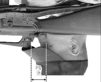 a. First bring the rifle up to your head and let your head fall naturally onto the rifle stock.