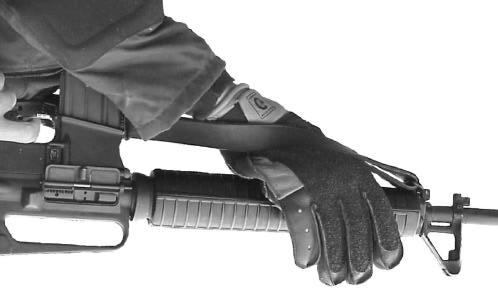 this will depend on the individual s flexibility. The front-end of the rifle receives its support from the non-firing arm and the sling. Figure 4-4 Non-firing hand position (8) Firing elbow.