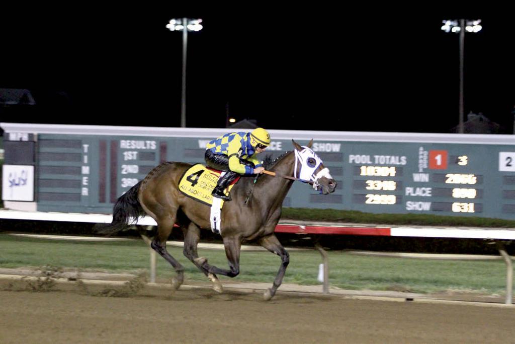 ANDREA CAUDILL Red Cell Distance fresh off a track record-setting performance in the red Cell Lone Star Distance Challenge in Texas, All About Larry put on an encore performance at Prairie Meadows.