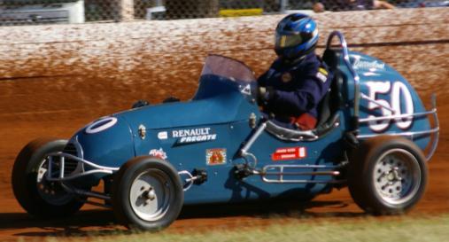 Speedcar during a demonstration run at the Easter Muster at Gatton Speedway.