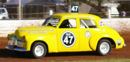 wheel action of the Max Newton Holden at the Gatton in the FX Speedway Easter 