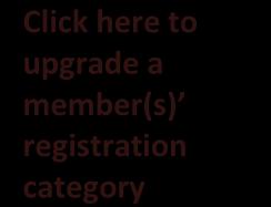 Changing Membership Type Each Club User has the ability to upgrade the membership category of individual members at any point in time regardless of the status of the member.