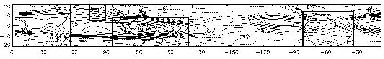 52 a) DJF b) MAM c) JJA d) SON Figure 10: Mean anomalous west minus east absolute 50-200 hpa shear (m s -1 )