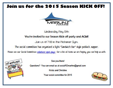 Upcoming Dates and Information: 2015 Season KickOff!