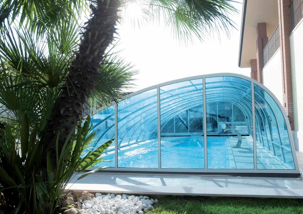 The asymmetric dome shape of our "Sapphire model is extremely spacious and modern, serving as a precious, decorative addition to any garden.