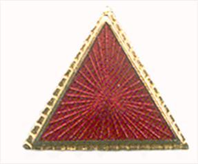 Ranger Guider Appointment Pin continued 1. A1064 2. POR (1987) 3. 1987-1989 4. Triangle; metal; gilt: red enamel on gilt, no text. 5.