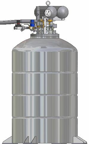 Specifications 5.6 Description of the dewar The dewar is a stainless steel, vacuum jacketed container built for the purpose of storing liquid helium with minimal boil off.