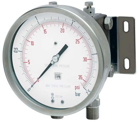 MD15 differential pressure gauges PN 200 with double diaphragm DS, 6 (100-150mm) PED 201/68/UE ATEX 201/3/UE These instruments are used to check differential pressures of gaseous liquids wich do not