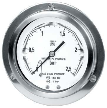MD18 differential pressure gauges with double Bourdon tube, DS (100mm) PED 201/68/UE These instruments are used to check filter obstructions, pressure drops, flow rate differences, level,