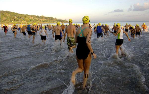 Recent Triathlon Deaths Have Experts Searching for Answers Sonny Tumbelaka/Agence France-Presse Getty Images Participants of the Indonesian Triathlon in June.