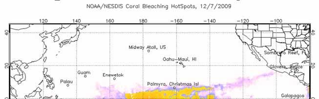 Coral Bleaching HotSpots Satellite data show where