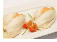 : Plaice wrap filled with smoked salmon mousse Grading: 140-160