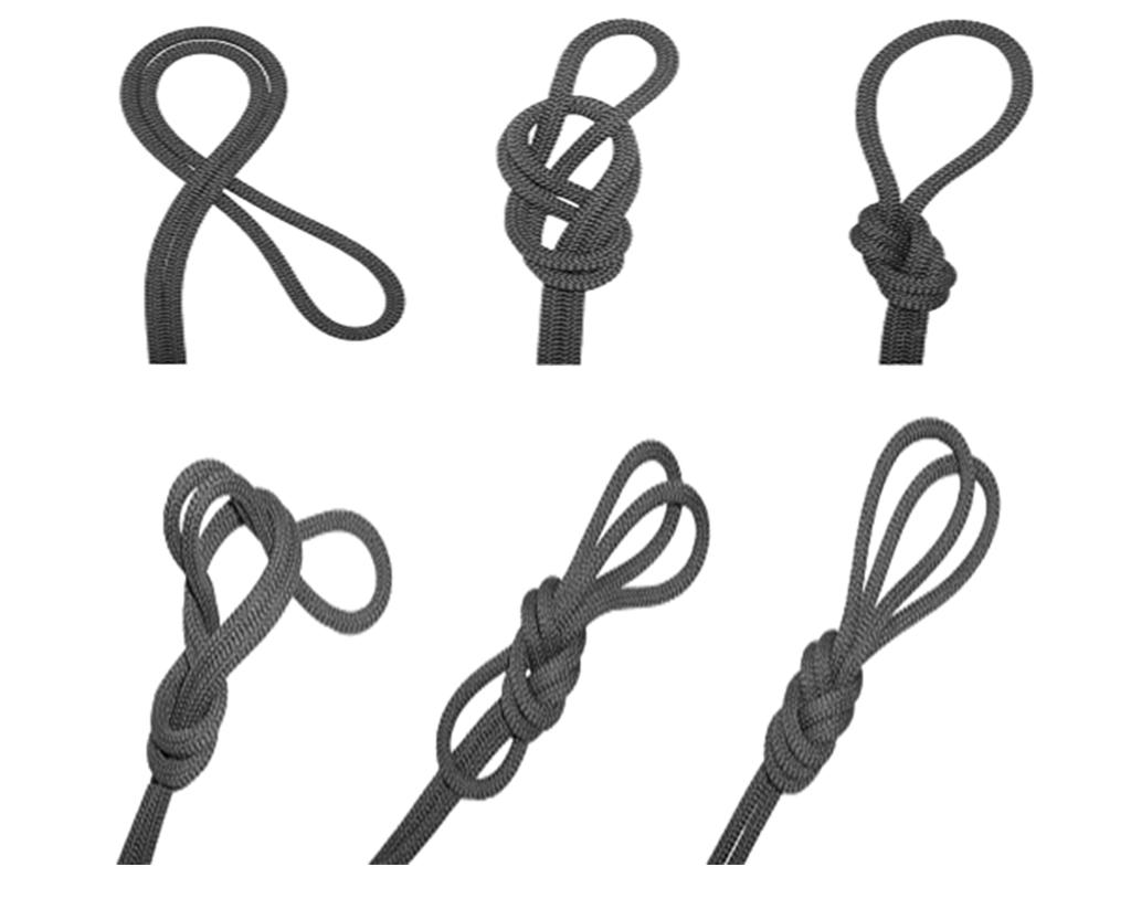 TWO LOOP FIGURE EIGHT KNOT: (Class 4, Special Knot): Purpose: Used to form two adjustable fixed loops in a rope. Step 1: Form an 18 bight.