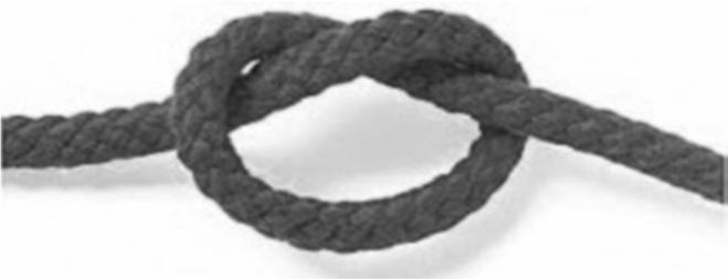 OVERHAND KNOT Purpose: To be used as a safety knot. Step 1: Take the running end of the rope and form a loop. Step 2: Place the running end through the loop.
