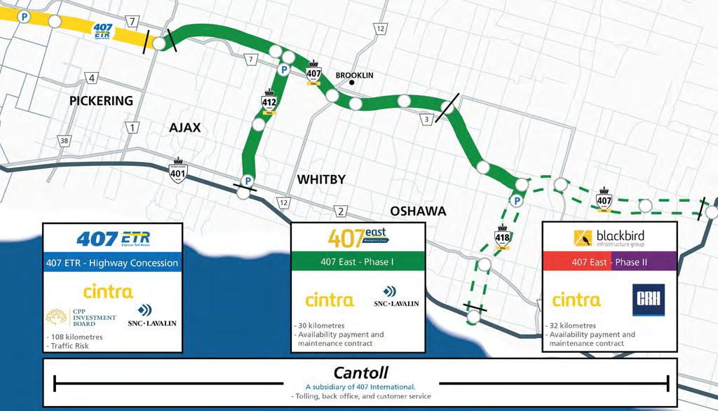Future of Tolling in Ontario 407 ETR as a Tolling Leader Cantoll has been developed as the tolling, back office and customer service component of 407 International 407 ETR stands ready and