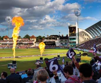 NATWEST T20 BLAST Spectators flock, the floodlights are on and fireworks explode both on