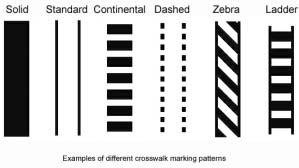 The ladder pattern shown above is more visible to motorists than
