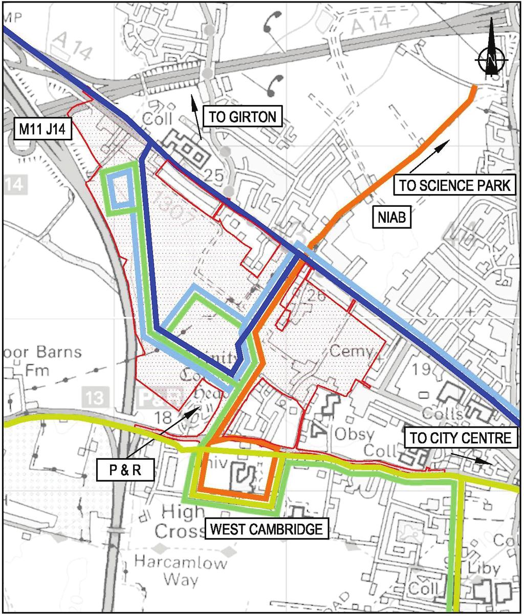crossing and cycle facilities through the Huntingdon Road / Victoria Road / Castle Street junction new cycling and pedestrian crossings at all entrances into the development along Huntingdon and
