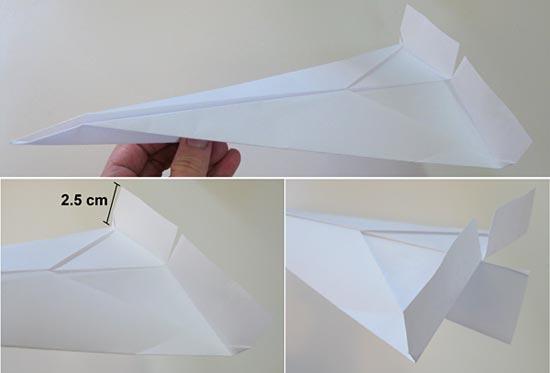 Activity 3 2. Modify one plane (#3) from each material type with additional drag, as pictured below: To increase the paper plane's drag: 1. Cut slits 2.