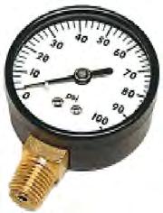 6-2 May 9/12 BOSHART INDUSTRIES NO LEAD PRESSURE GAUGES - 2" DIAL - 1/4" LM Lead free solder, bourdon tube and socket Application: General purpose - not for use with oxygen Accuracy: 3%-2%-3%