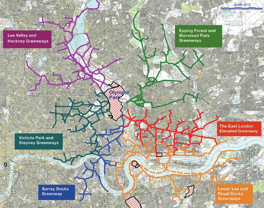42 2012 Legacy Greenways: a proposed network of routes for east London In this context, the London Olympics form the greatest opportunity of all for making a step change to an active population