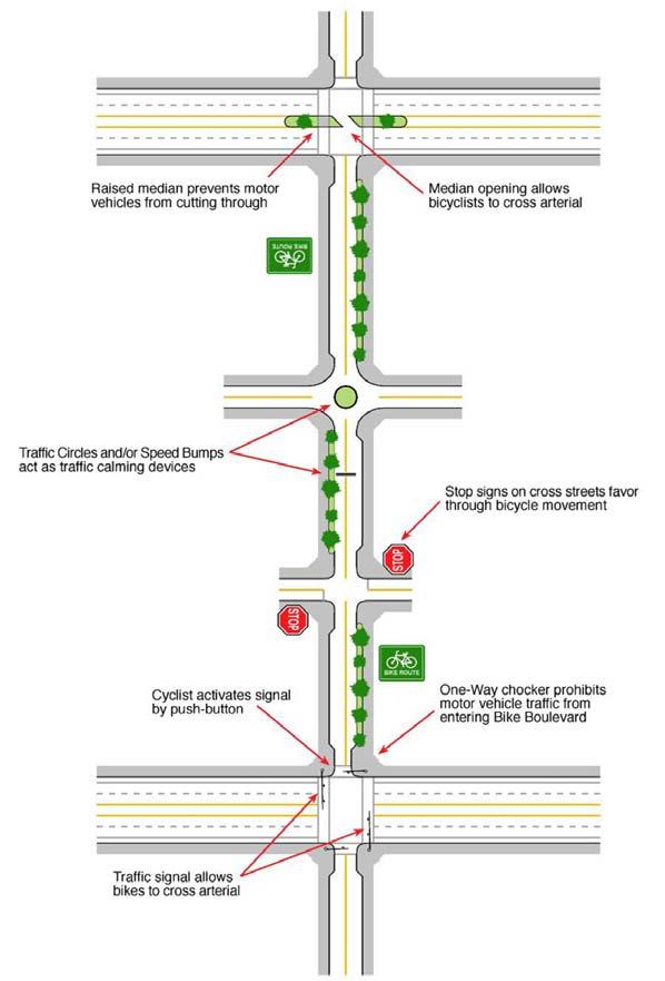 Design Elements: Unique to Each Street Design elements must be tailored to the conditions of each corridor A variety of design options are available for use on a bicycle