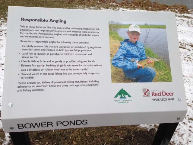 A sign installed at Bower Ponds promoting