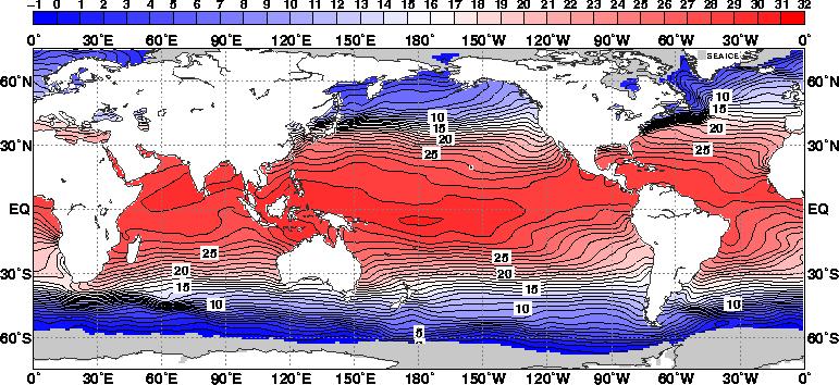 in sea surface temperatures (SSTs) across the central