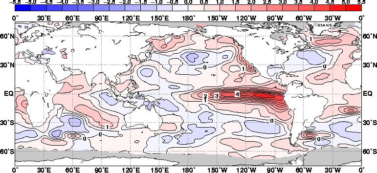 Niña (Nov1988) sea surface temperature (SST)