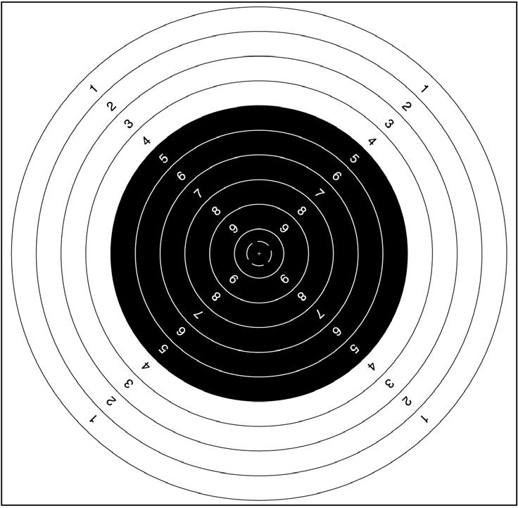 fs.mm.mm... 00m Rifle Target 0 Ring 00 mm (±0. mm ) Ring 00 mm (±.0 mm ) 9 Ring 00 mm (±.0 mm ) Ring 00 mm (±.0 mm ) Ring 00 mm (±.0 mm ) Ring 00 mm (±.0 mm ) Ring 00 mm (±.0 mm ) Ring 900 mm (±.