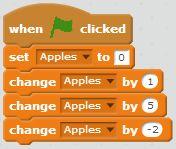 25 beats d) Nothing S5. (3 pts) What value is stored in Apples after this code runs?