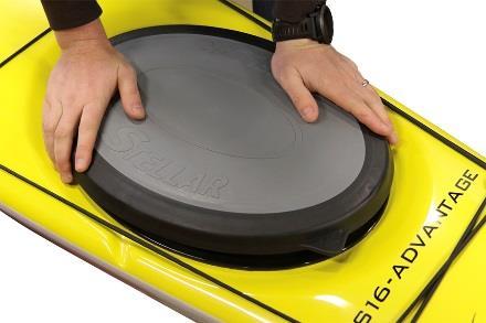 Surf Ski Manual Hatches: The oval bow and stern hatches provide a water-tight seal in the bow and stern compartments, but it is necessary that the hatches are put on correctly.