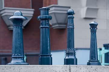 Our ductile iron bollards are available in a variety of standard powder coated colors.