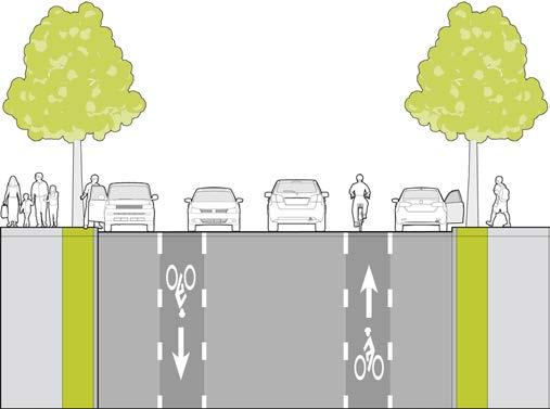 ADVISORY BIKE LANES Advisory bike lanes are dashed bike lanes that allow motorists to temporarily enter the bike lane to provide sufficient space for oncoming traffic to safely pass on narrow unlaned