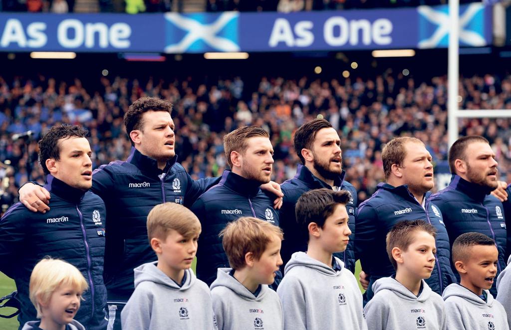 Rugby Anthems Music using materials, techniques, skills and media At international rugby matches, it is the custom for the national anthems of both teams to be played and sung before the kick-off.