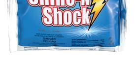 Activating Shocks Shine N Shock 99% Sodium Dichlor 56% available chlorine Convenient 1lb bags No pre-dissolving Totally soluble No residue